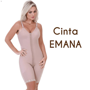 Cinta Pós Cirúrgica Macaquinho Emana Abdominoplastia e Lipoaspiração Nude