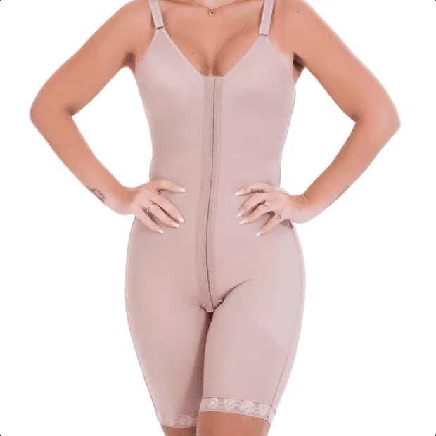 Cinta Pós Cirúrgica Macaquinho Emana Abdominoplastia e Lipoaspiração Nude