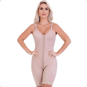 Cinta Pós Cirúrgica Macaquinho Emana Abdominoplastia e Lipoaspiração Nude