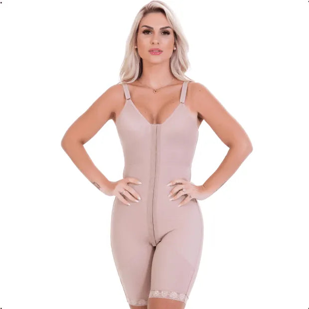 Cinta Pós Cirúrgica Macaquinho Emana Abdominoplastia e Lipoaspiração Nude